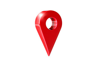 Vibrant Red Glossy 3D Map Pin Icon Indicating Location or Point of Interest