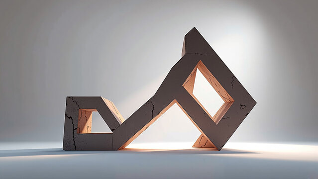 bold unique shape deconstructivist, fragmented non-rectilinear design, dynamic architectural structure, clean modern background, creative component design, elegant architectural visualization, powerfu