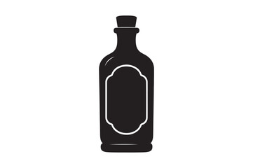 Vintage Bottle silhouette vector art illustration on white background