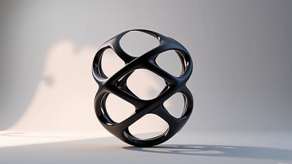 bold unique shape hyperboloid, curved lattice structure, minimalist form, clean modern background, creative component design, elegant architectural visualization, dynamic abstract geometric shape