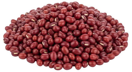 Pile of red azuki beans isolated on transparent background