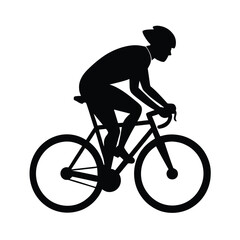 Fototapeta premium Cyclist Silhouette Fast Ride