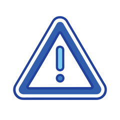Alert danger warning sign – blue dotted line icon.
