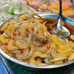Shrimp salad food, lao