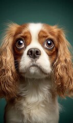 Cavalier King Charles Spaniel With Expressive Eyes in Studio Setting