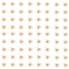 Vintage Flower Pattern with Golden Leaves