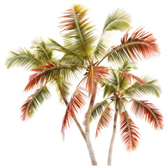 Tropical Palm Trees Sunset Landscape Illustration