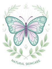 butterfly as a branding icon for a natural skincar