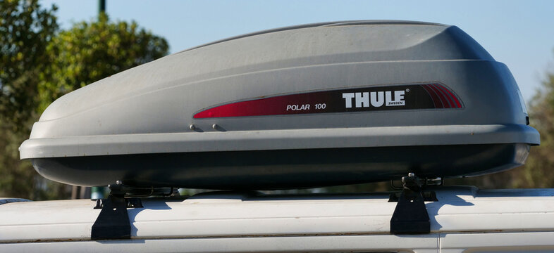 Portugal, Albufeira, August 09. 2025, Thule Polar 100 roof box, Thule, a Swedish company known for its transport solutions