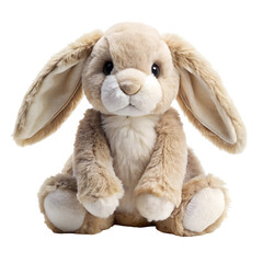 soft toy rabbit on white