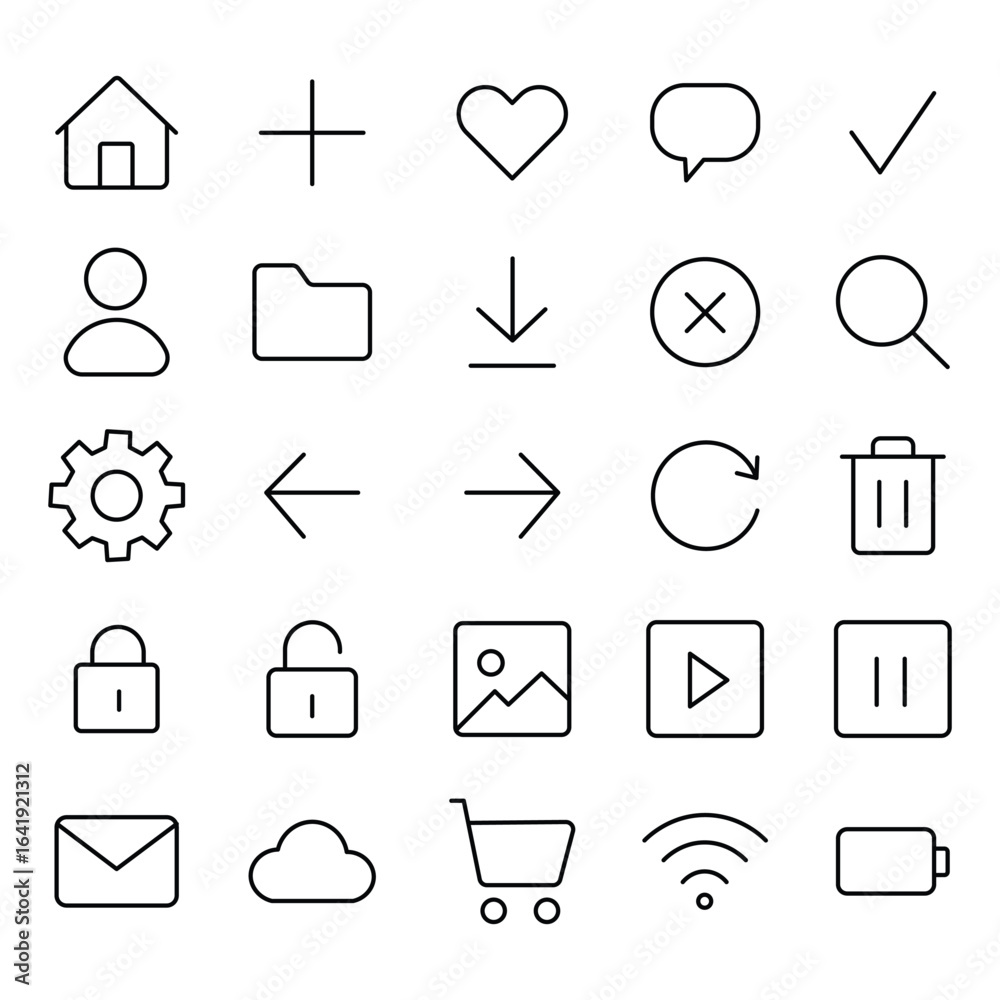 Wall mural modern minimalist line icon. websites and app line icon. essential user interface editable stroke li