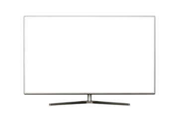 Wide screen monitor with silver bezel isolated on a transparent background display