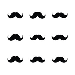 Set of vintage black mustache vector icons.