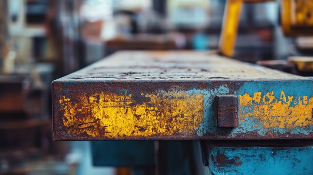 Rusty Industrial Table Close-up