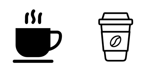 Hot Coffee Cup Icon for Cafe Beverage Drink Design