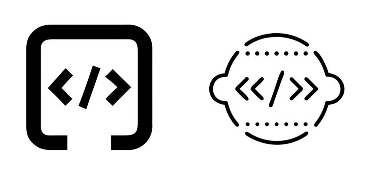 Code Icon Symbol for Programming Development Software Web Design