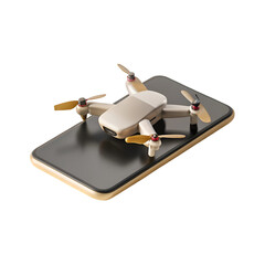 Drone illustrated in sleek 3d style for technology and aerial photography themes
