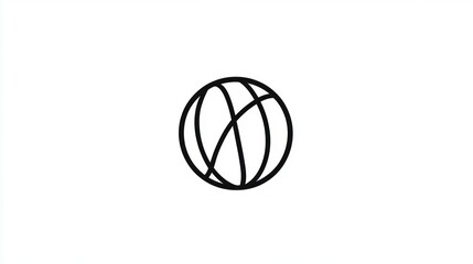 Simple black line art globe icon