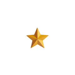 Obraz premium Golden five pointed star isolated on a transparent background