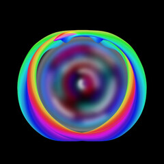 Colorful abstract swirl with vibrant hues on black background  