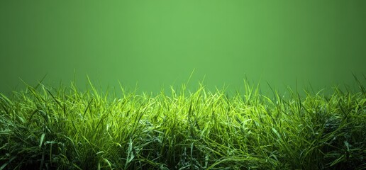 Lush green grass, vibrant against a soft green background