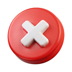 Obraz premium 3d red cross mark isolated on transparent background