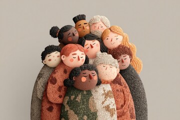 Global unity visual showing diverse people holding each other in support of World Humanitarian Day