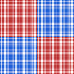 Country Red Blue White Combined Plaid Seamless Repeat