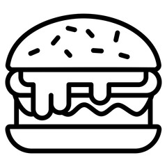 Cheeseburger  Icon Element For Design