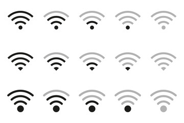 Icon Set of Wi-Fi network with different signal strengths