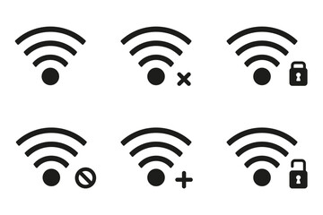 WIFI icon set Wireless internet symbol vector illustration