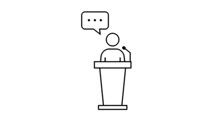 Simple Speaker Icon for Public Speaking and Presentations