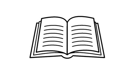 Simple Open Book Icon for Reading, Education, and Knowledge