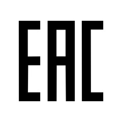 EAC marking. EAC sign. Products of compliance with technical regulations of the Eurasian Economic Union. Warning symbol. Marking on packaging.