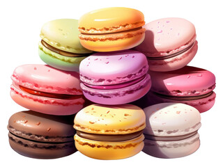 Fototapeta premium PNG Assorted macarons food confectionery chocolate.