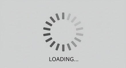 Spinning circular loading indicator with text