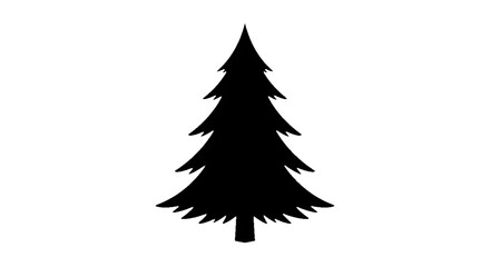 Obraz premium Black Pine Tree Silhouette Graphic