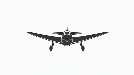Vintage Airplane Front View, Aviation History Illustration