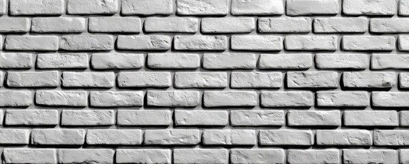 Naklejka premium A close-up view of a light gray brick wall. The bricks are rectangular and laid in a regular pattern, with slight variations in texture and shading giving a natural appearance