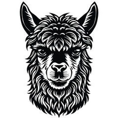 -silhouette alpaca head