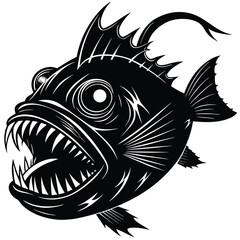 -silhouette anglerfish head