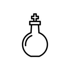 Obraz premium Line art of a religious potion bottle with cross decoration icon Catholic Religion Outline Icons