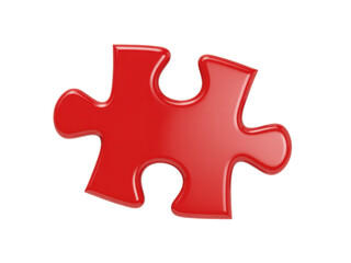 Obraz premium Red Jigsaw Puzzle Piece Isolated 