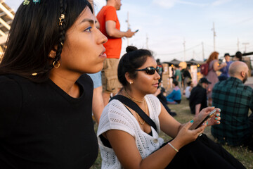 Friends At Music Festival