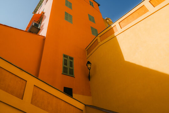 Sunlit architecture typical for French Riviera 