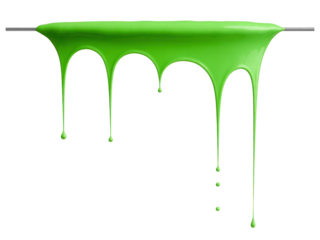 Green Paint Dripping from Wire
