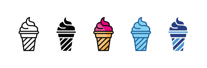 Ice Cream Cone  Icon Element For Design