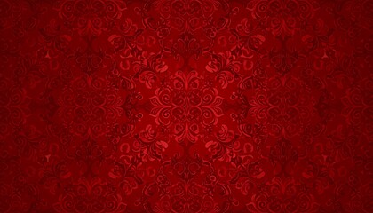 Rich red damask pattern