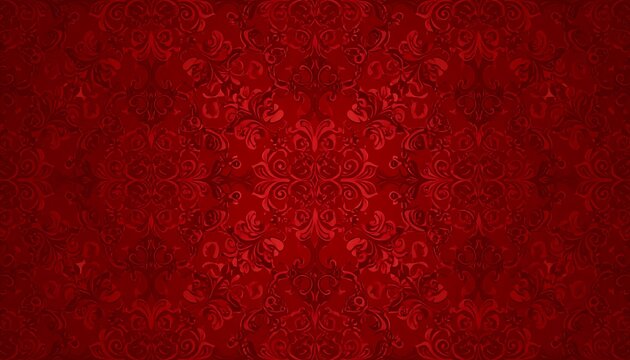 Rich red damask pattern