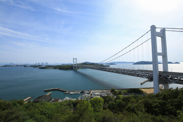 岡山県倉敷市　穴場稲荷奥院から見た下津井瀬戸大橋